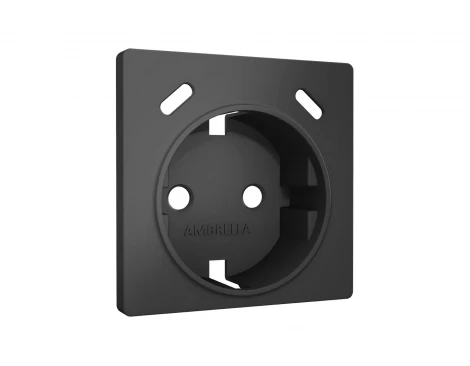 Лицевая панель для электрической розетки с заземлением и шторками 2хUSB Type-C (графит мягкое касание) Ambrella Volt QUANT AP9105