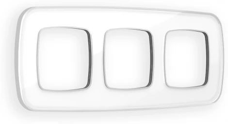 Рамка Ambrella Volt OMEGA Coint (Белый Стекло органическое/Серебро) 3-ая OF640133