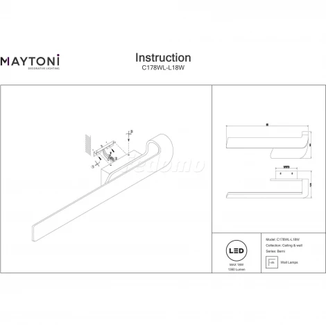 Настенный светильник Maytoni Berni C178WL-L18W