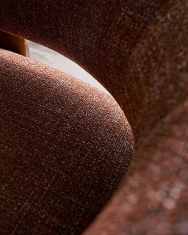 Granite Кресло из коричневого шенилла и массива ясеня в отделке орех арт.207787