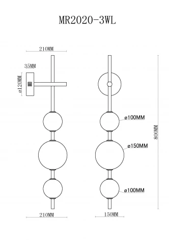 Настенный светильник MyFar Violla MR2020-3WL (LED, 220V)