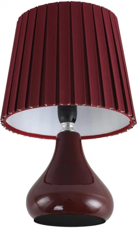 Настольная лампа Lumion Naina 8185/1T бордовый, керамика/текстиль E14 1*40W 220V (выключатель)