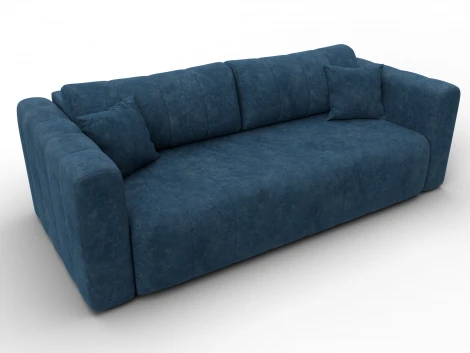 Диван прямой Лига-062 НПБ (ДСП,Фанера,ХДФ/Пластик/Велюр/Синий) Лига Диванов 130269