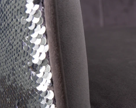 Стул барный DARCY SHINY (серый велюр с серебрянными пайетками)