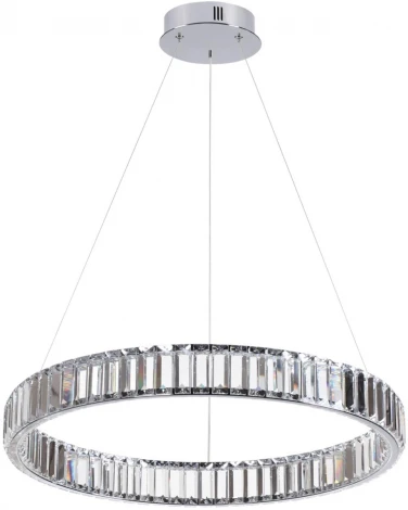 Подвесной светильник Odeon Light L-vision 4930/36L хром/прозрачный металл/хрусталь LED 36W VEKIA (220V, на тросе, кольцо)