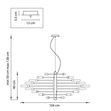 Подвесная люстра Lightstar Ragno 733187 (220V, на тросе)