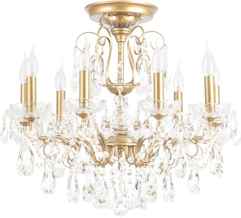 Потолочная люстра на штанге Crystal Lux MONTANA PL9 (220V, подвески, подсвечник, свеча)