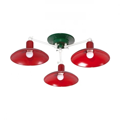 Люстра потолочная Day&Night, 3 плафона, зеленый с белым и красным