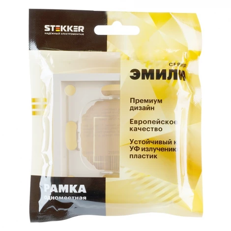 Рамка на 1 пост (кашемир, soft touch) Stekker Эмили 49910
