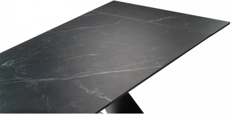 Керамический стол Woodville Ноттингем 160(220)х90х79 черный мрамор / черный 553542