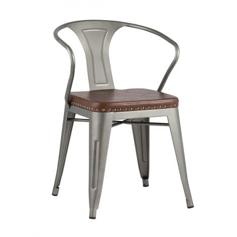 Стул Tolix ARMS SOFT Серебристый