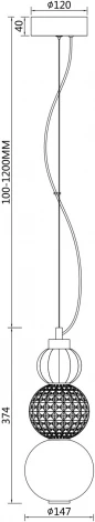Подвесной светильник Maytoni Collar P069PL-L16CH3K (LED, 220V, на тросе, шарики)