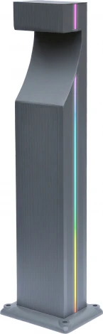 Наземный уличный светильник Kink Light Келси 09205-F(220V),16(RGB) серый, с декоративной RGB подсветкой 220V Led 6W c пультом ДУ (IP65)