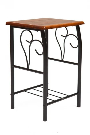 Тумба прикроватная PICCOLO черный/красный дуб (металл/гевея)