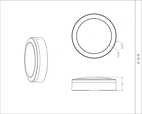 Потолочный светодиодный светильник Donolux Barcelona DL20451WNC12B R (220V, круглые, IP65)