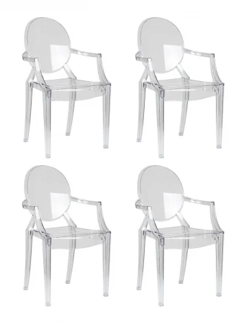 Набор 4 шт Стул обеденный DOBRIN LOUIS GHOST (цвет прозрачный) LMZL-РС801-N_P-clean