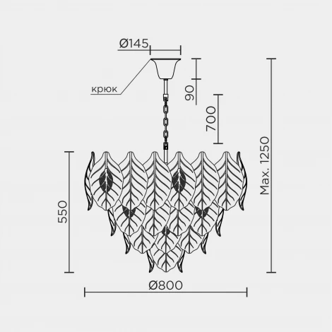 Подвесная люстра Modelux ML.6770.800 GD