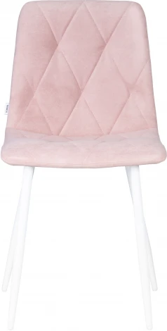 Стул обеденный DOBRIN CHILLY ROMBO (Розовый Simple 03, основание белый) 006 ROMBO, цвет сиденья розовый основания белый
