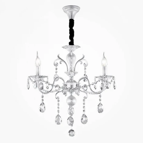 Подвесная люстра Eurosvet Viola 10064/3 белый с серебром Strotskis