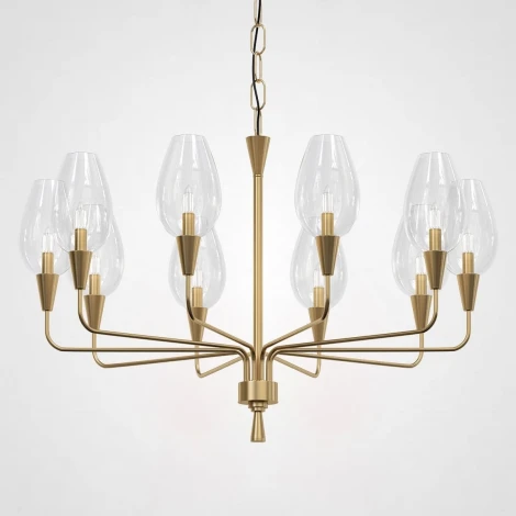 Подвесная дизайнерская люстра Viola 10 Прозрачный ImperiumLoft Viola01 (179885-26) (220V, на цепи)