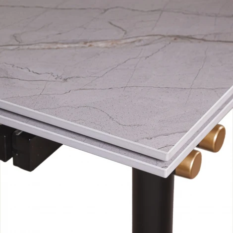 Стол обеденный Trump (160+40+40), керамика серая Top Concept 2001000000968