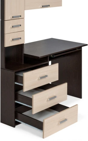 Стол компьютерный Woodville Джаз-17 правый венге / дуб молочный 318947