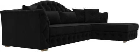 Диван угловой Артис правый угол (Черный/Микровельвет) Лига Диванов арт.121599