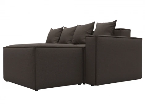 Диван угловой модульный Лига-063 угол правый (ДСП/Пластик/Рогожка/Коричневый) Лига Диванов 129784