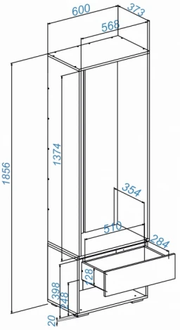 Прихожая Woodville Роут 0,6 м белый / графит арт.615371