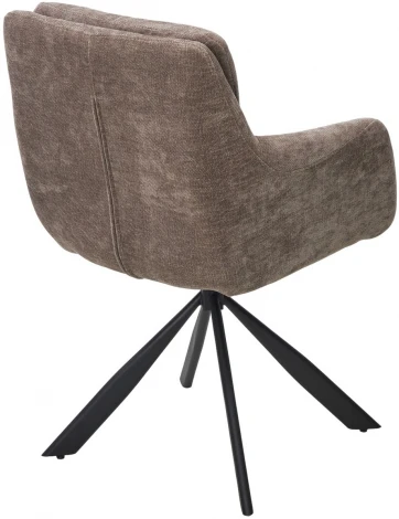 Стул ФЕДЕРИКО ДАНС 180 град. поворотный, NORDIC 35 Серо-коричневый / Черный каркас, M-City