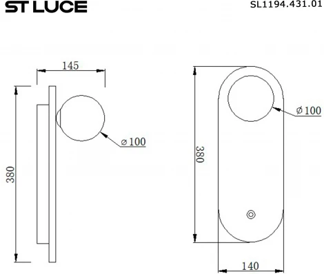 Настенный светильник ST Luce Earthy SL1194.431.01 Черный/Бежевый, Белый G9 1*5W 4000K