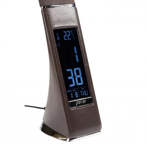 Офисная настольная лампа с термометром Uniel TLD-542 Brown/LED/300Lm/5000K/Dimmer (220V, диммер, сенсорный выключатель)
