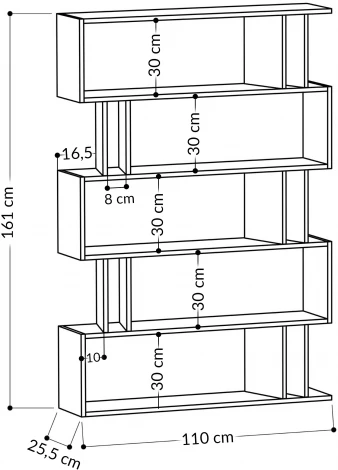 Стеллаж прямой LEVE PARTIRO BOOKCASE