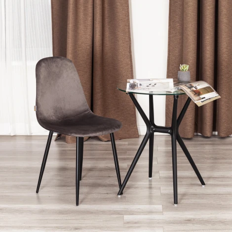 Стул BREEZE (mod. JSC-58) (Велюр,Металл  /Темно-серый,Черный)