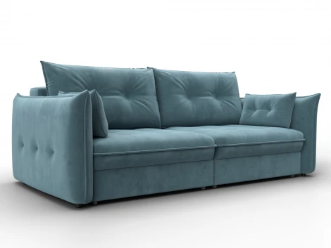 Диван прямой Лига-100 НПБ (ДСП,Фанера/Пластик/Велюр/Бирюзовый) Лига Диванов 133648