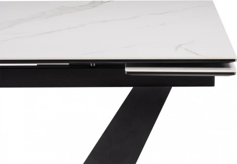 Керамический стол Кели 140 (Кели 140(200)х80х76 белый / черныйй) Woodville арт.588010