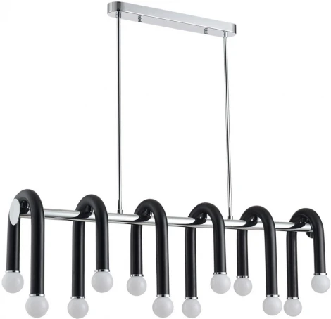 Потолочная люстра на штанге Lumion Caspian 5699/12C черный, хром E14 12*60W 220V