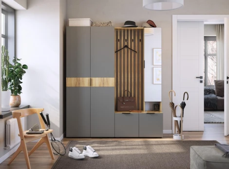 Шкаф Woodville Бери 80 дуб крафт золотой / графит 551890