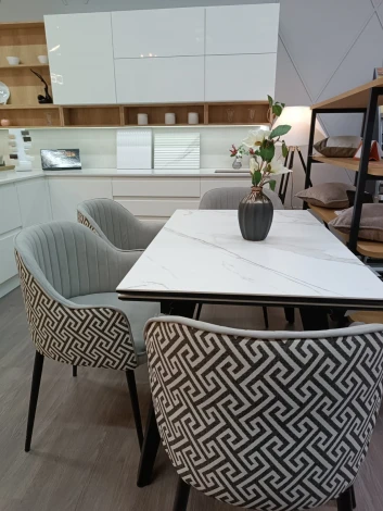 Стол обеденный Сальери Hesby Керамика,МДФ/Белый мрамор арт.HSBM_Saljeri_1