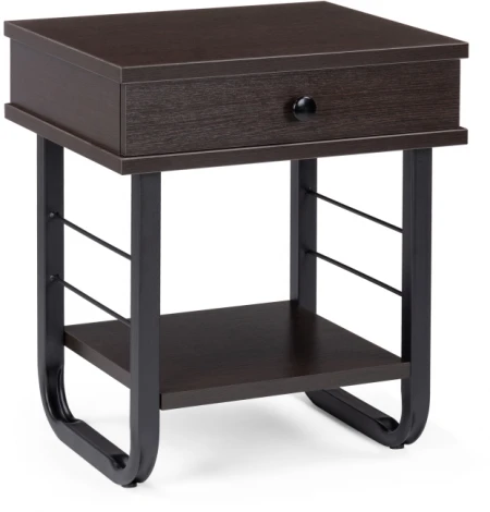 Прикроватная тумба Woodville Малгома черная / венге 511607