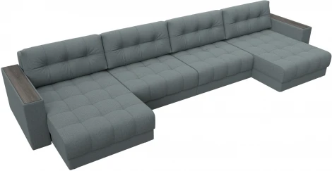 Диван П-образный с декором Лига-049 НПБ Лонг Лига Диванов (Рогожка) арт.128554