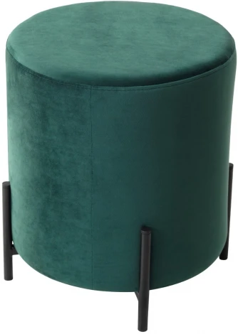 Пуф для гостиной ФЕЛИКС круглый зеленый #19, велюр / черный каркас М-City
