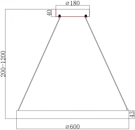 Подвесной светильник Arte Lamp Lao A2189LM-1BK (LED, 220V, на тросе, кольцо)