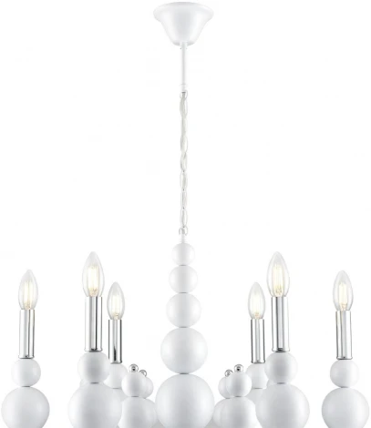 Подвесная люстра Lumion Nana 8260/6 белый/хром, металл E14 6*40W 220V (на цепи, свеча)