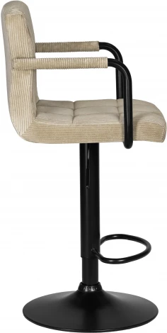 Стул барный DOBRIN KRUGER ARM BLACK (бежевый вельвет (LAR-E2041-04))