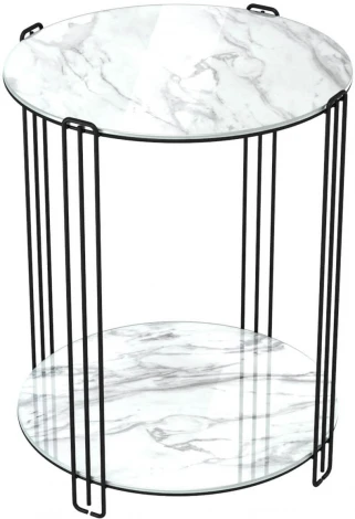 Столик кофейный Sheffilton SHT-CT34 черный муар/белый мрамор от фабрики Sheffilton