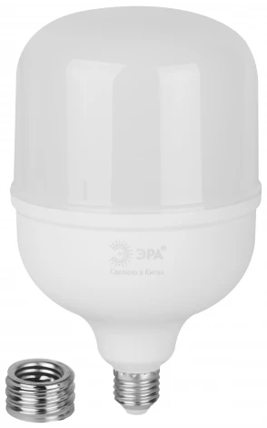 Лампочка светодиодная E27 с переходником на E40 80W ЭРА LED POWER T140-80W-6500-E27 с переходником на E40/E40 R