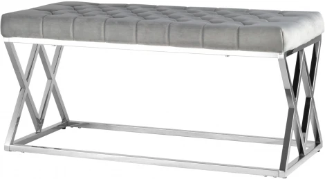 Банкетка Stool Group ИНСИГНИЯ велюр серый сталь серебро УТ000001876