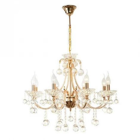 Подвесная люстра хрусталь Ariella 10044/8 золото/прозрачный хрусталь Strotskis