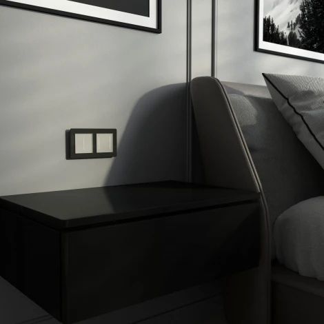 Умный сенсорный выключатель двухклавишный с подсветкой (дымчатый) Werkel W4523641